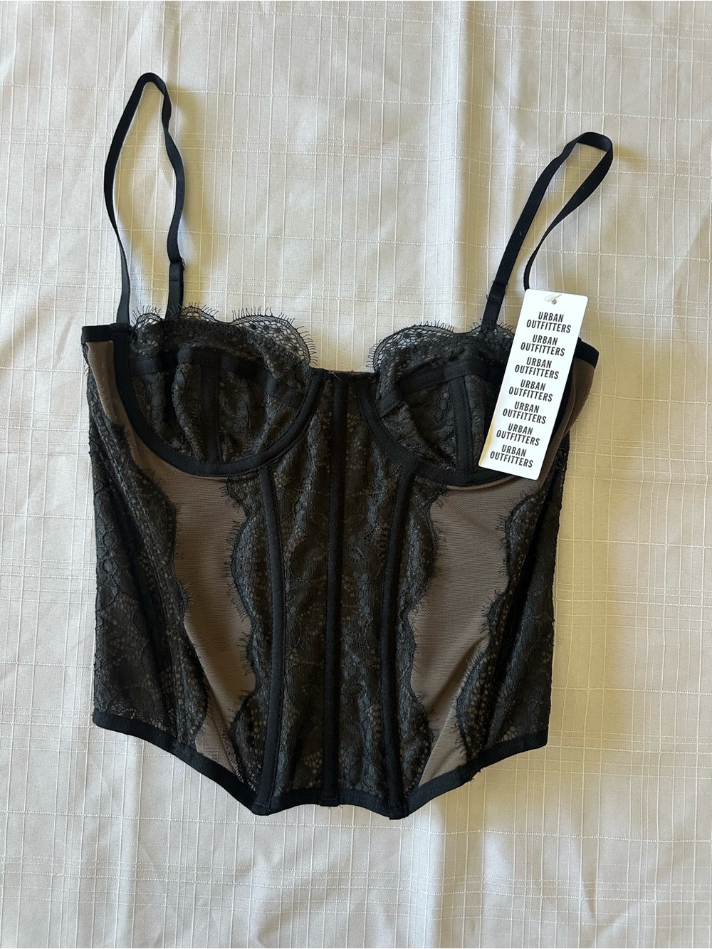 Urban Outfitters Black Lace Underwire Corset Top